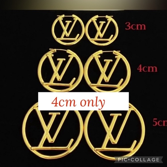 Earrings…Earrings..Gold 4cm LV - Picture 1 of 4